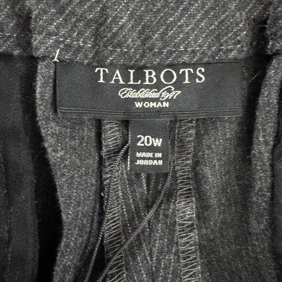 Talbots Heritage Pants 20W Gray Pinstripe Striped Polyester Blend NWT‎ PT-2550 - Picture 7 of 13
